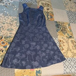 Blue Round Neck Sleeveless Mini Dress